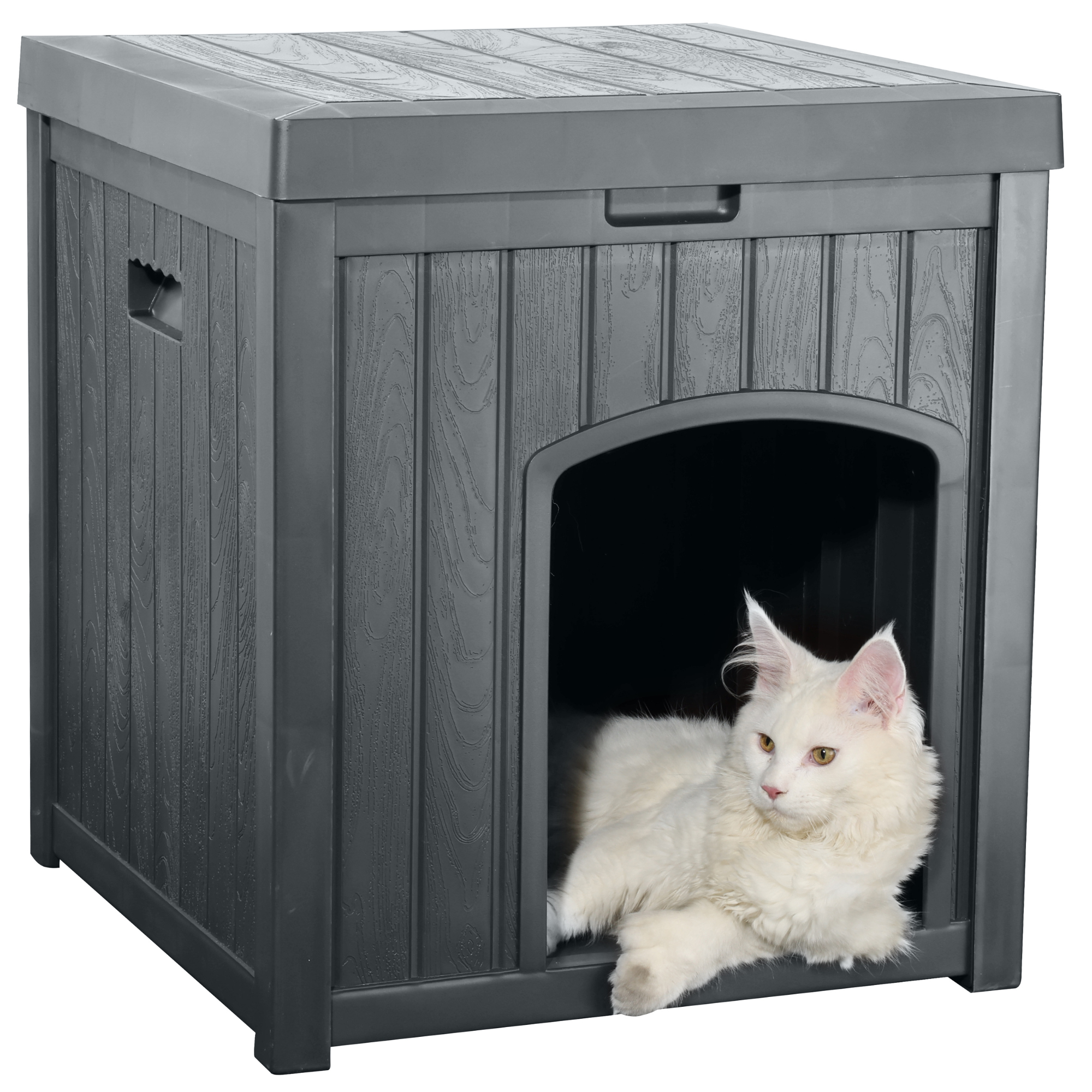 EHHLY Outdoor Cat House Cat Litter Box Enclosure Grey