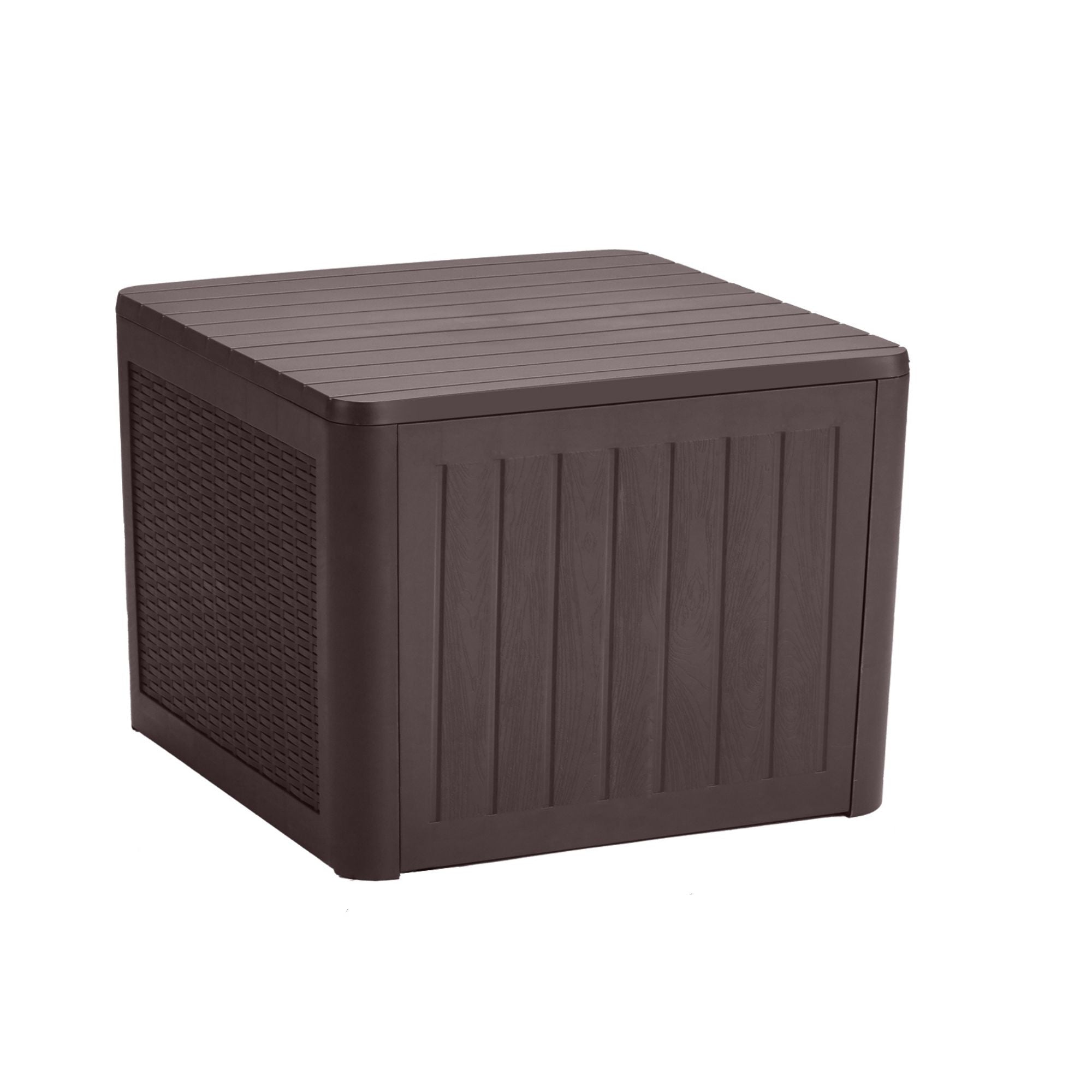 EHHLY 36 Gallon Deck Box, Patio Coffee Table with Storage, Brown