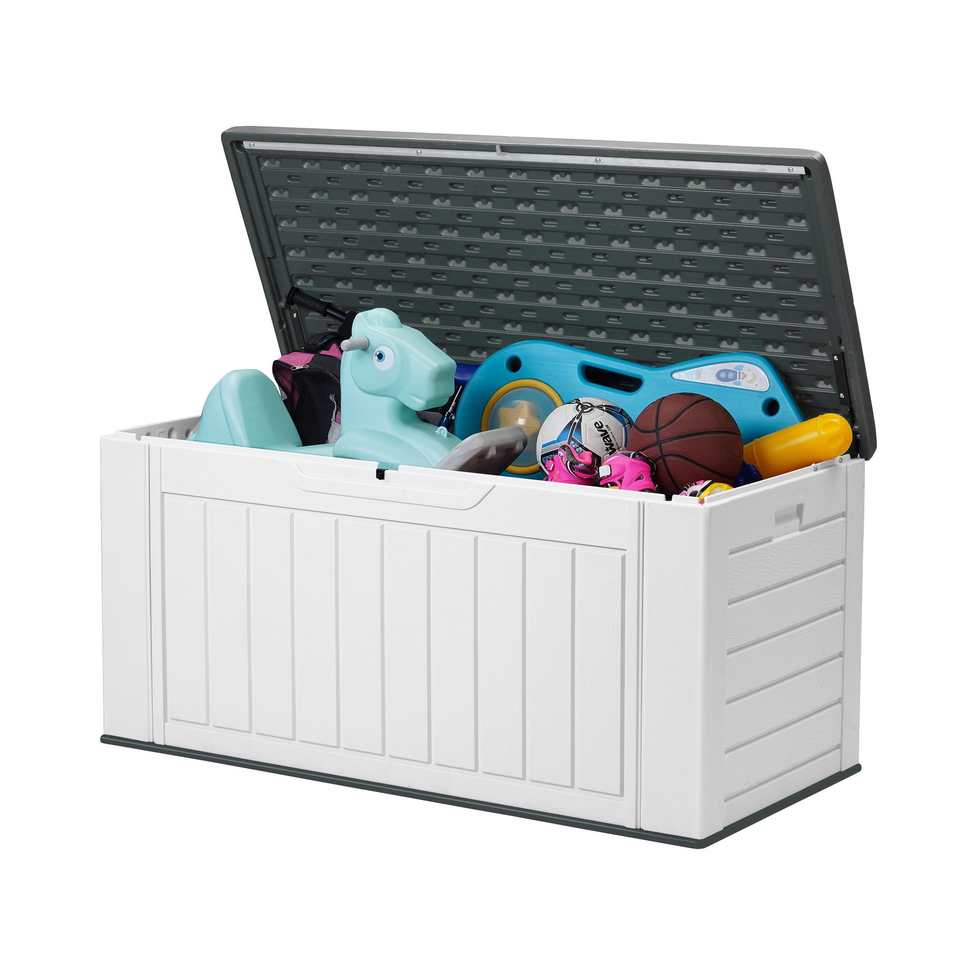 EHHLY Outdoor Storage Box Waterproof, XL 160 Gallon, White