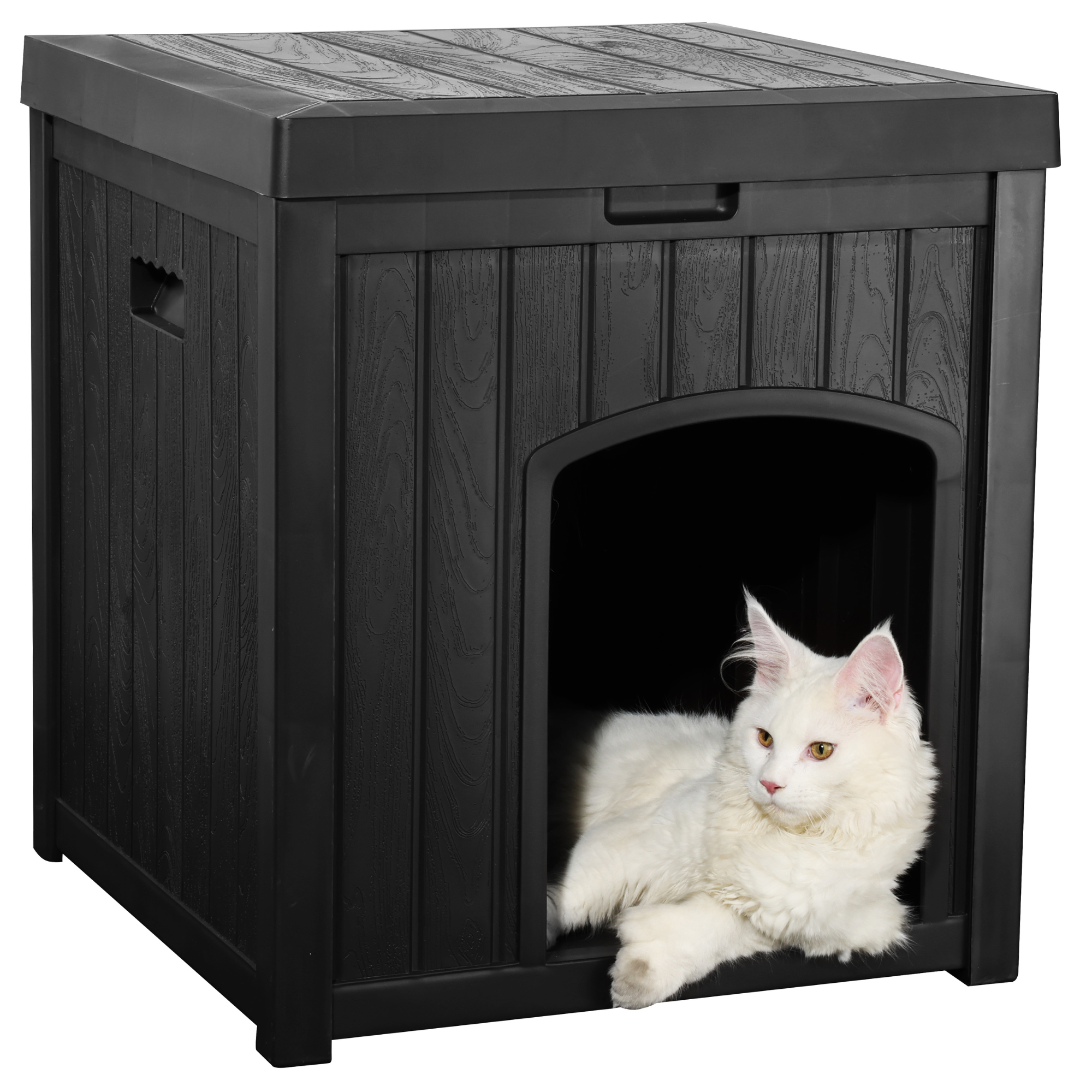 EHHLY Outdoor Cat House for Winter Waterproof, Black