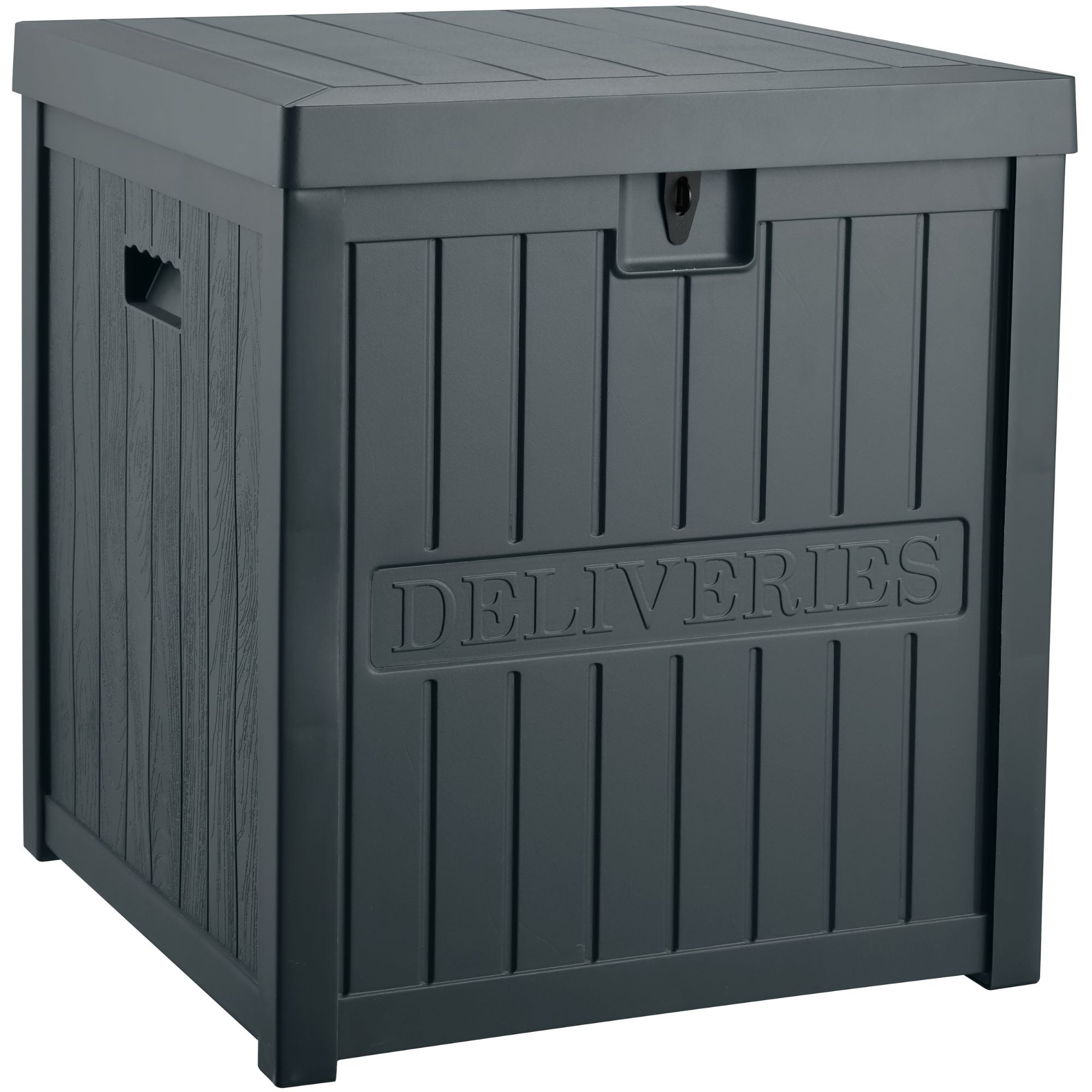 EHHLY 51 Gallon Resin Package Delivery Box for Outside, Lockable Secure Package Bin Delivery Box for Front Porch, Grey