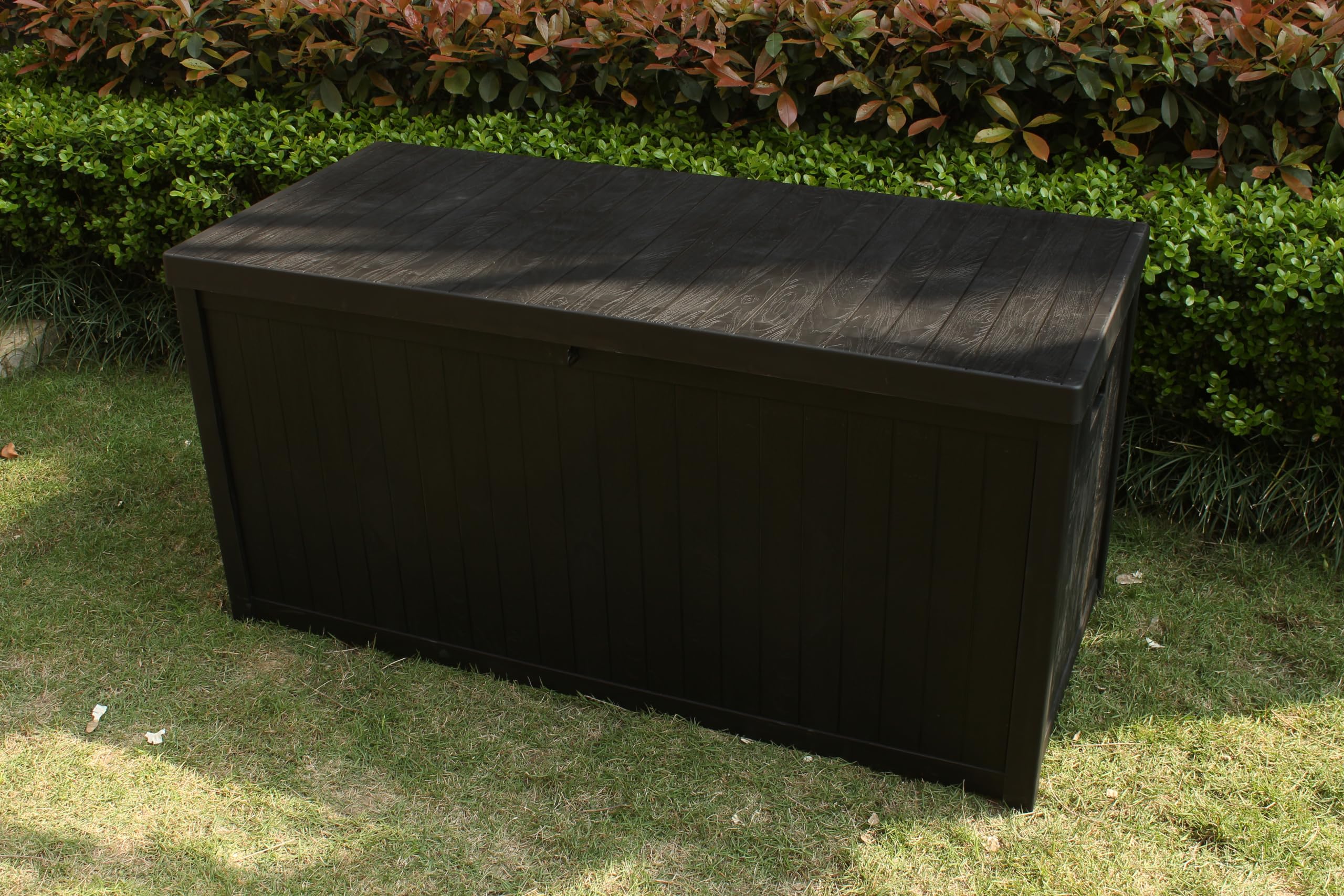 EHHLY Commercial Grade Deck Box, 113 Gallon Outdoor Storage Box Large, Black