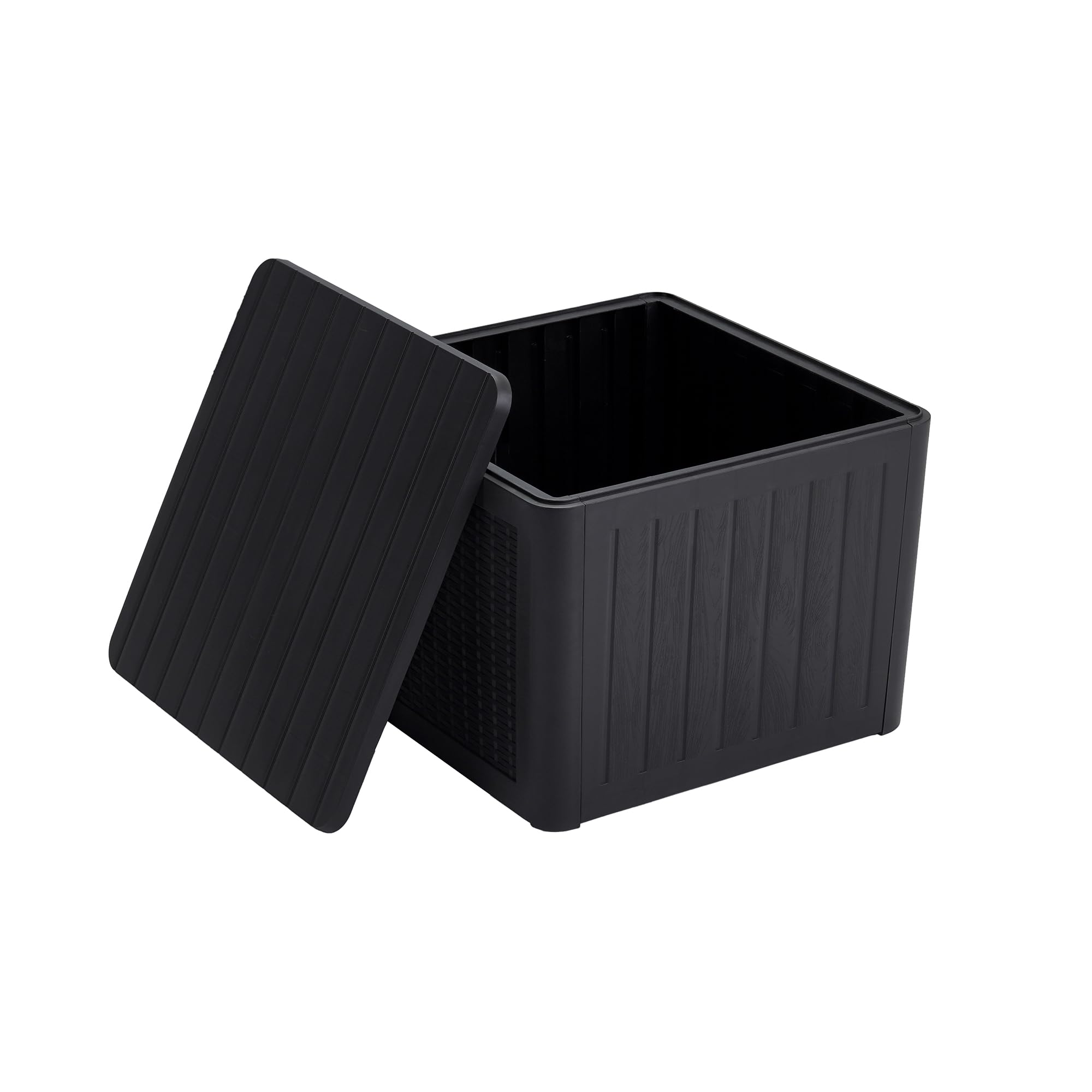EHHLY Deck Box, Deck Box, Patio Coffee Table with Storage, 36 Gallon, Black